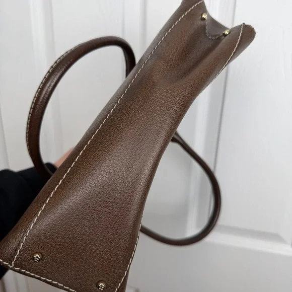 Kate Spade New York Brown Pebbled Leather Tote Bag Classic‎ Y2K VTG Designer - Picture 4 of 12